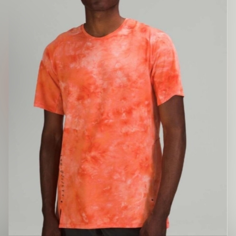 Lululemon Always Agile Short Sleeve men’s large red orange die